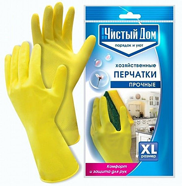 ЧИСТЫЙ ДОМ Перчатки хозяйственные (XL) (Техноэкспорт) / 12 / 240