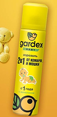 Gardex Baby Аэрозоль от комаров и мошки для детей с 1 года 80 мл / 24