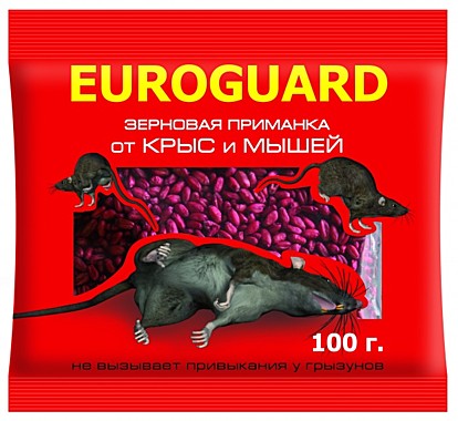 ЕВРО ГАРД зерно от крыс и мышей 100 гр. / 70