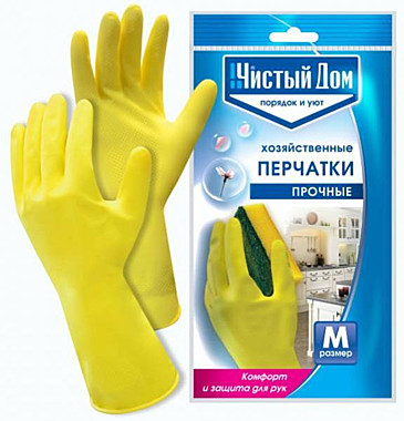 ЧИСТЫЙ ДОМ Перчатки хозяйственные (M) (Техноэкспорт) / 12 / 240