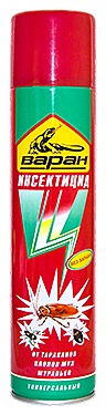 Дихлофос-ВАРАН *А*  ФОРТЕ универ. от ПОЛЗАЮЩИХ И ЛЕТАЮЩИХ (зеленый)(б/спирта) 300мл /215гр (Сибиар) /12