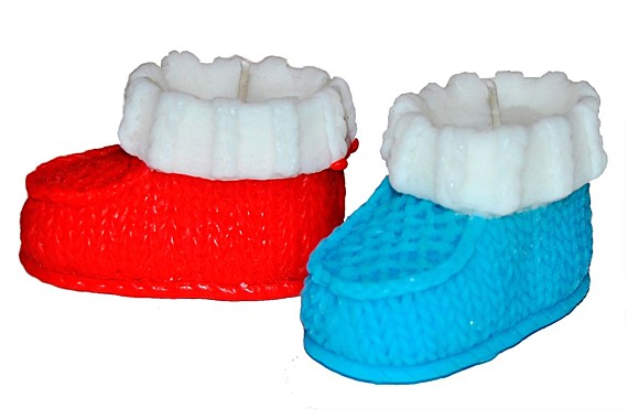 СВЕЧА декоративная вязанная БАШМАЧОК (С-01-13) / 12