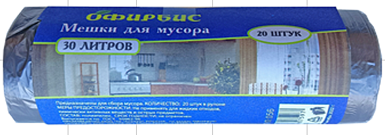 МЕШКИ д/мусора ПНД 30л х 20шт Черные 