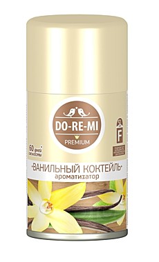 ДО РЕ МИ Премиум ароматизатор ЗАПАСНОЙ БЛОК 250мл. ВАНИЛЬНЫЙ КОКТЕЙЛЬ /12