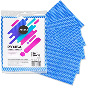 Салфетка вискозная универсальная 30*38см 5шт РУМБА Антелла (Эрмита) / 50