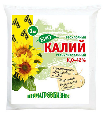 Удобрение КАЛИЙ Бесхлорный гранулированный 1 кг. (ПермАгроБизнес) / 20