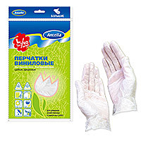 Перчатки ВИНИЛОВЫЕ 10шт. разм. L  Антелла (Эрмита) / 10 / 100