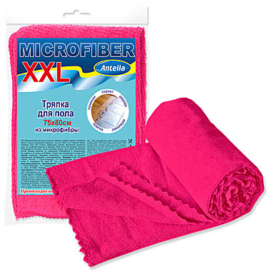 Тряпка для пола микрофибра 75*80см XXL МАЛИНОВАЯ (Эрмита)