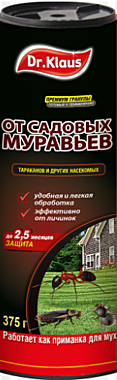 ДОКТОР КЛАУС Гранулы от МУРАВЬЁВ и приманка для МУХ, банка 375 гр. / 12