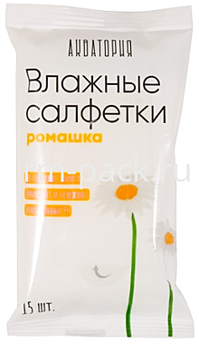  АКВАТОРИЯ Влажные очищающие салфетки  15 шт. освежающие/РОМАШКА / 120
