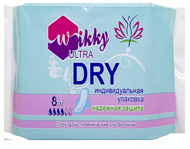 Прокладки гигиенические дневные Wikky ULTRA экстра DRY 8 шт. /60
