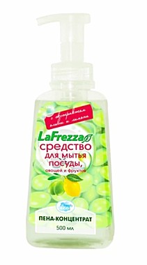 LA FREZZA Средство для мытья посуды (С ПЕНООБРАЗОВАТЕЛЕМ) с экстрактом ОЛИВЫ и ЛИМОНА 500 гр. / 12