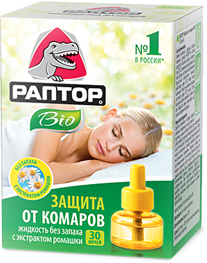 РАПТОР Жидкость от комаров BIO с экстрактом ромашки 45 ночей / 24