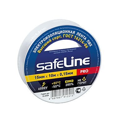 ИЗОЛЕНТА Safeline 15мм х 10м БЕЛЫЙ   /10/250