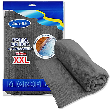 Тряпка для пола микрофибра 75*80см XXL СЕРАЯ (Эрмита)