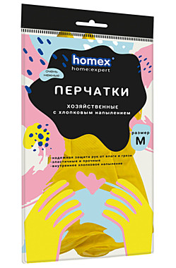 Перчатки виниловые р-р М Очень Надежные (HOMEX) / 90