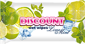DISCOUNT Влажные салфетки АНТИБАКТЕРИАЛЬНЫЕ 15 шт. Lime Mint (Лайм-Мята) / 132
