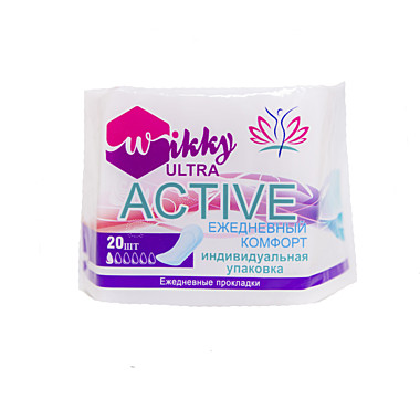 Прокладки гигиенические ежедневные Wikky ULTRA  ACTIVE  20 шт. /60