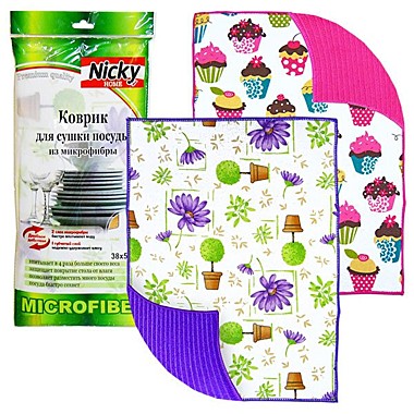 Коврик для сушки посуды из микрофибры 38*51см Nicky Home (Эрмита) / 36