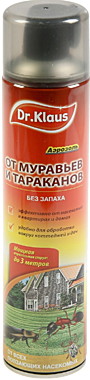 ДОКТОР КЛАУС Аэрозоль от МУРАВЬЕВ, ТАРАКАНОВ и других ползающих насекомых 600 мл. / 12