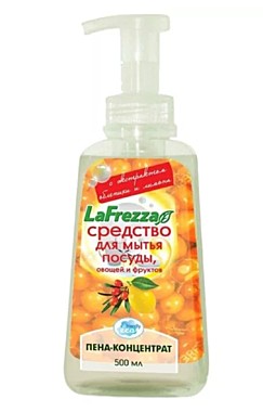LA FREZZA Средство для мытья посуды (С ПЕНООБРАЗОВАТЕЛЕМ) с экстрактом ОБЛЕПИХИ и ЛИМОНА 500 гр. / 12