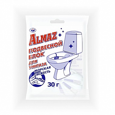 АЛМАЗ ПОДВЕСНОЙ БЛОК для унитаза 30гр. МОРСКАЯ СВЕЖЕСТЬ (3154) (НБТ) / 24