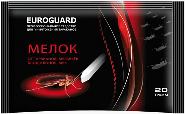 ЕВРО ГАРД мелок инсектицидный от тараканов, муравьёв, блох, клопов 20гр. / 100