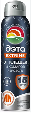 ДЭТА EXTRIME аэрозоль от КЛЕЩЕЙ и КОМАРОВ 150 мл. / 12