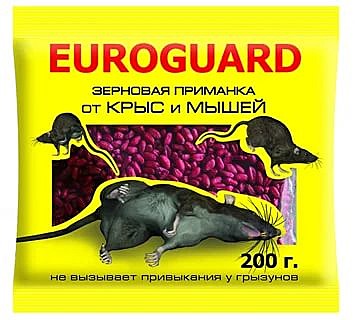 ЕВРО ГАРД зерно от крыс и мышей 200 гр. / 40