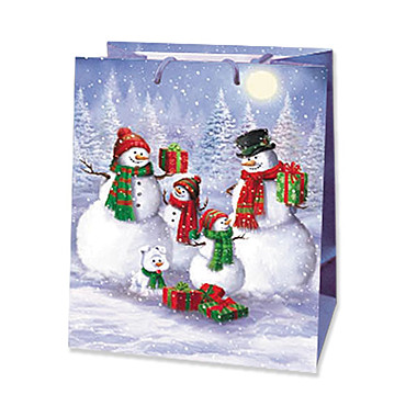 Пакет подарочный НГ бумажный 17,8*22,9*9,8см (27666) (M) Антелла (Эрмита) / 12