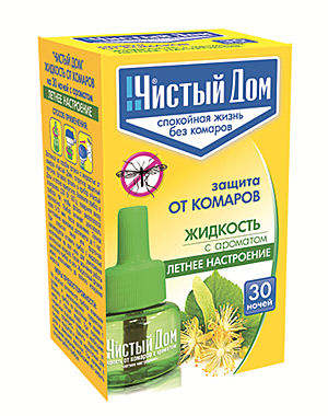 ЧИСТЫЙ ДОМ  ЖИДКОСТЬ от комаров 30 ночей Летнее настроение (Техноэкспорт) / 80