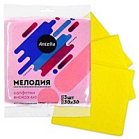 Салфетка вискозная впитывающая 30*30см 3шт МЕЛОДИЯ  Антелла (Эрмита) / 100