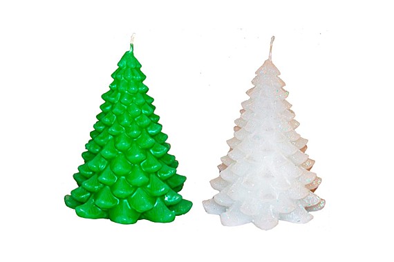 СВЕЧА декоративная ЁЛКА МАЛАЯ цветная (С-01-10) / 15