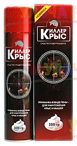 КИЛЛЕР КРЫС Пена-приманка для уничтожения КРЫС и МЫШЕЙ 300 гр. / 10