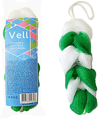 Мочалка из безузловой сетки 50гр КОСИЧКА VELL (Эрмита) / 100