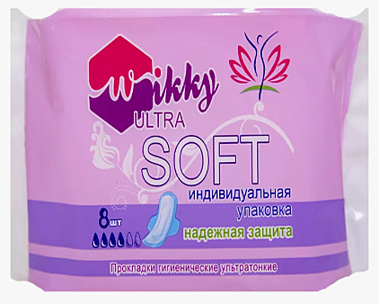 Прокладки гигиенические дневные Wikky ULTRA экстра SOFT 8 шт. /60