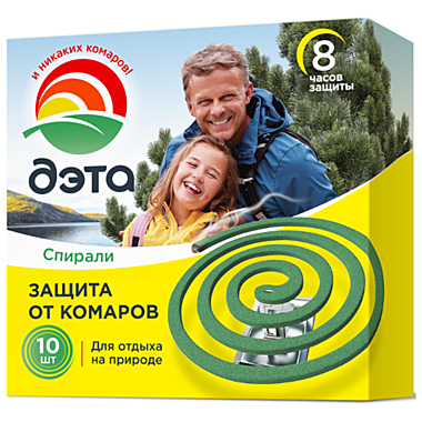 ДЭТА Спирали от комаров и летающих насекомых 10шт. / 30