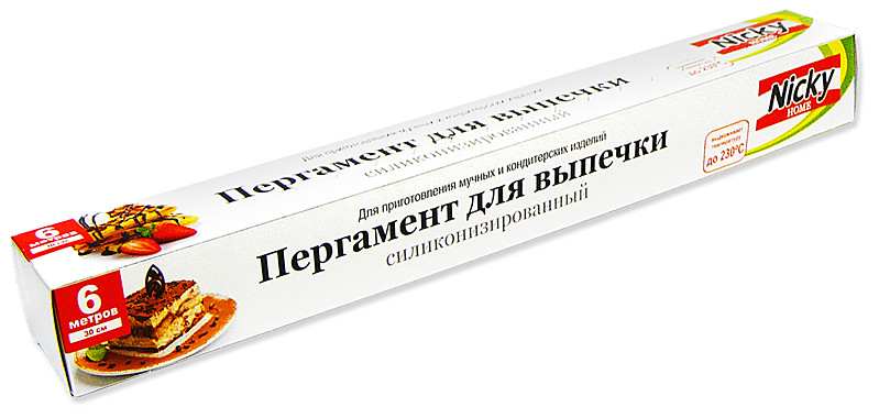 Пергамент для выпечки 6м*30см силиконизированныйв кор. Nicky Home (Эрмита) / 24