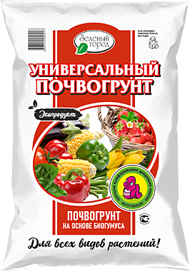 Грунт ЗЕЛЁНЫЙ ГОРОД Универсальный  8 л. на основе биогумуса (БиоТек) / 5 / 150