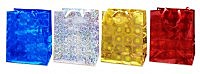Пакет подарочный бумажный ГОЛОГРАФИЯ 11,1*13,7*6,2см Gold, Red, Silver (S) Антелла (Эрмита) / 12