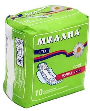 МИЛАНА Прокладки классические для критических дней НОРМАЛ УЛЬТРА СОФТ 10шт./ 40